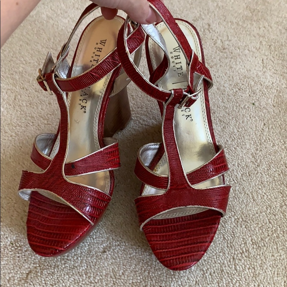 Red wooden wedge.